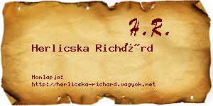 Herlicska Richárd névjegykártya